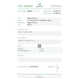 CJC 1295 No DAC & Ipamorelin Lab Test Certificate November 2025 showing 5.93mg CJC and 4.96mg Ipamorelin