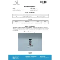Dragontropin HGH Lab Test Certificate August 2024 showing 12.45 IU