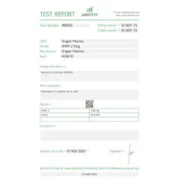GHRP-2 Lab Test Certificate November 2025 showing 5.88mg result