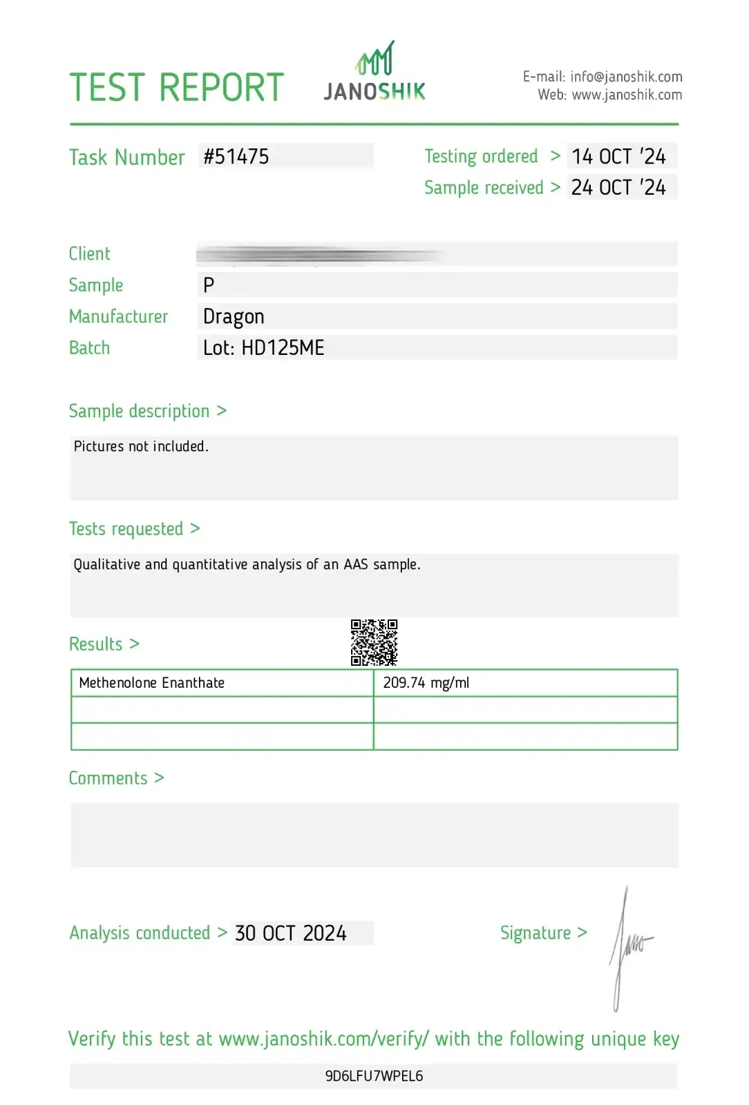primobolan 200 lab test report